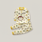 Ensemble de pyjama beige et jaune 100% coton, 9 mois à 7 ans