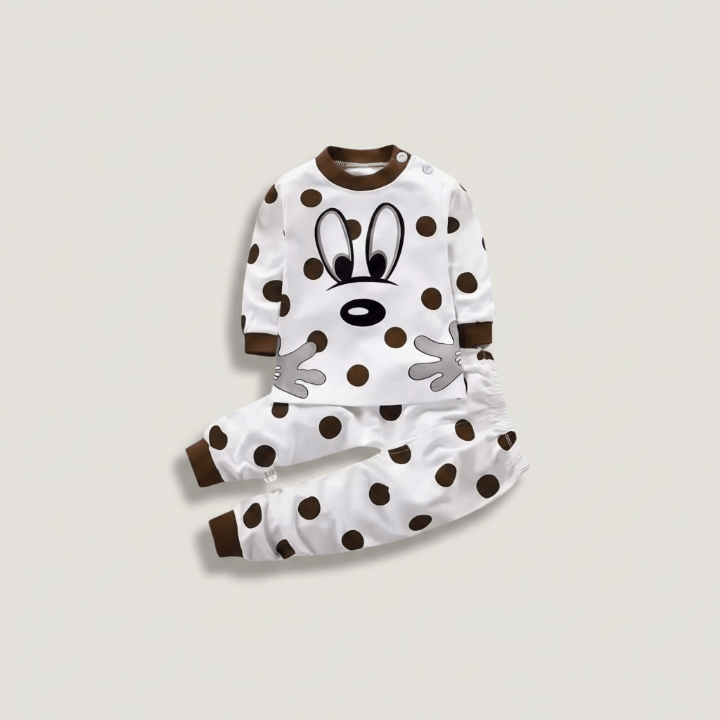 Ensemble de pyjama blanc et noir 100% coton, 9 mois à 7 ans