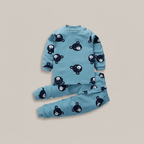 Ensemble de pyjama bleu céramique 100% coton, 9 mois à 7 ans
