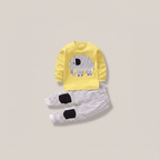 Ensemble de pyjama jaune et blanc 100% coton, 9 mois à 7 ans