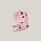 Ensemble de pyjama rose et marron 100% coton, 9 mois à 7 ans