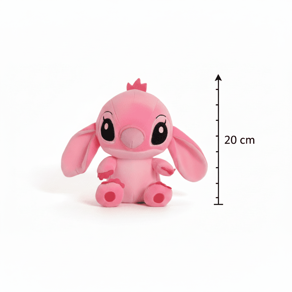 Peluche Angel rose 25cm, en coton PP, dimensions 