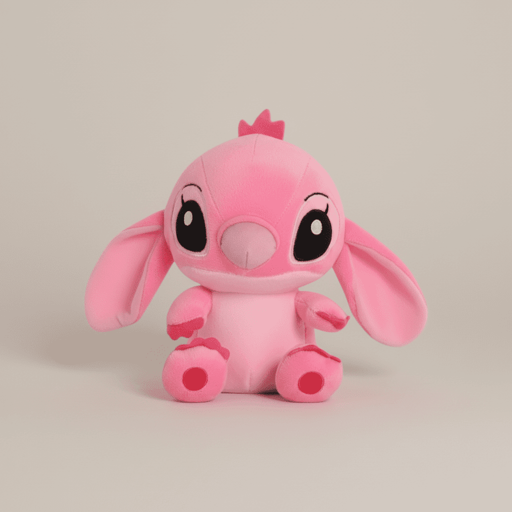 Peluche Angel rose 25cm, en coton PP vue de face 