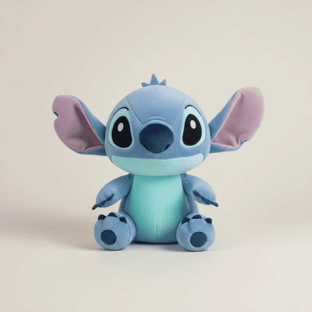 Peluche Stitch bleu 25cm, en coton PP, vue de face 