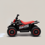 Quad électrique rouge LED & Bluetooth pour enfants, dès 3 ans, vue de côté 