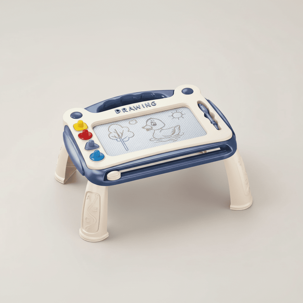 Tablette de Dessin Magnétique Portable bleue avec Pieds amovible, des 3 ans, vue de face