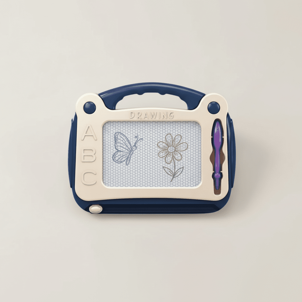 Tablette de Dessin Magnétique Portable bleue, dès 3 ans, vue de face 