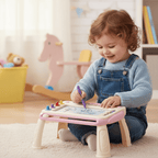 Tablette de Dessin Magnétique Portable rose avec Pieds amovible, des 3 ans, enfant dessinant dessus