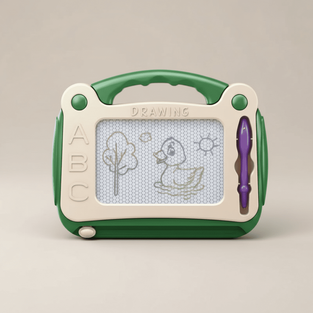 Tablette de Dessin Magnétique Portable verte, dès 3 ans, vue de face 