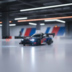 Voiture télécommandée noir Fast Power Drift 1:24, roulant dans un parking  