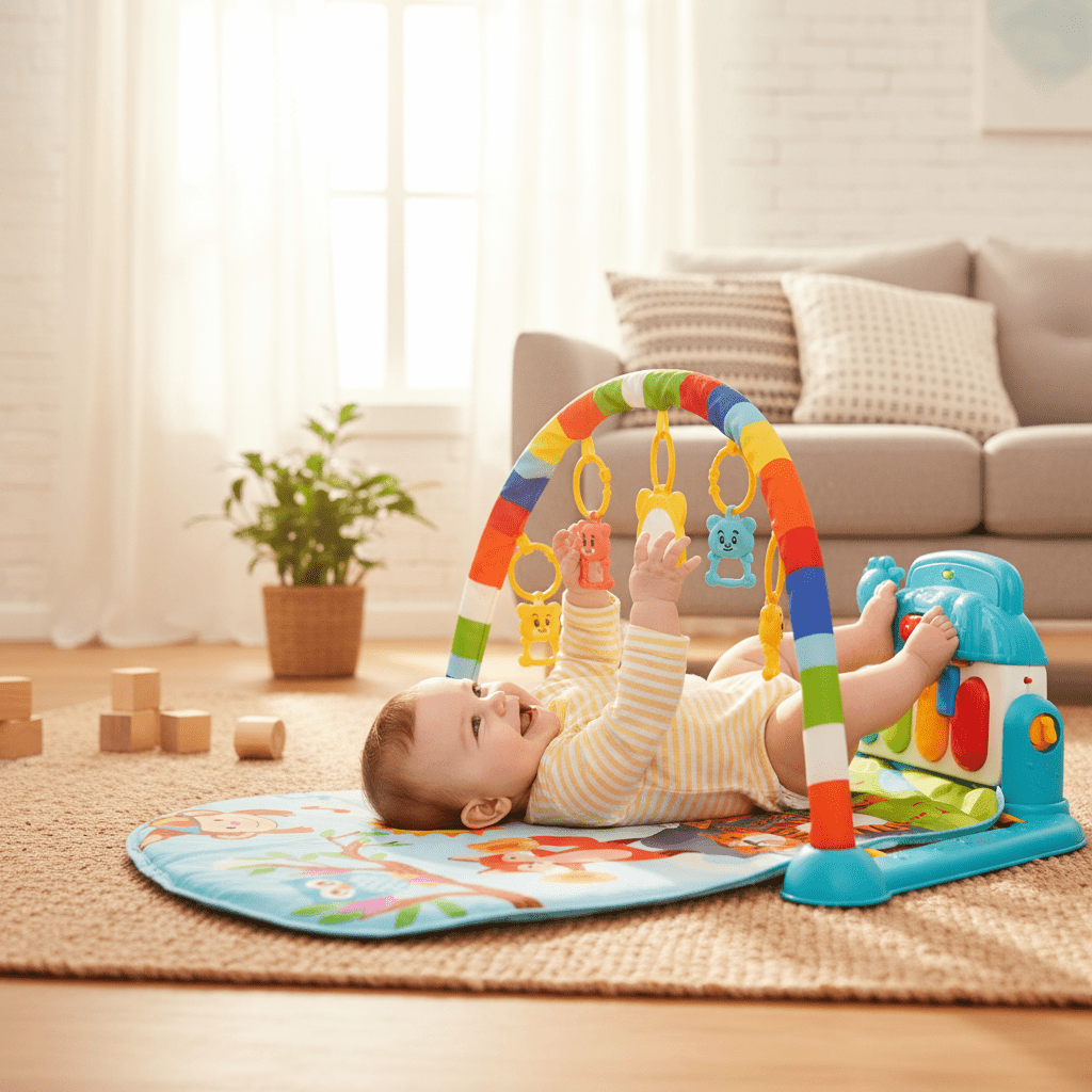 Bébé jouant sur le tapis