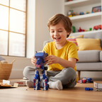 Enfant jouant avec le camion Transformers - Format carré