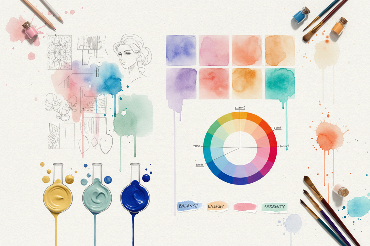 Palette de couleur avec croquis