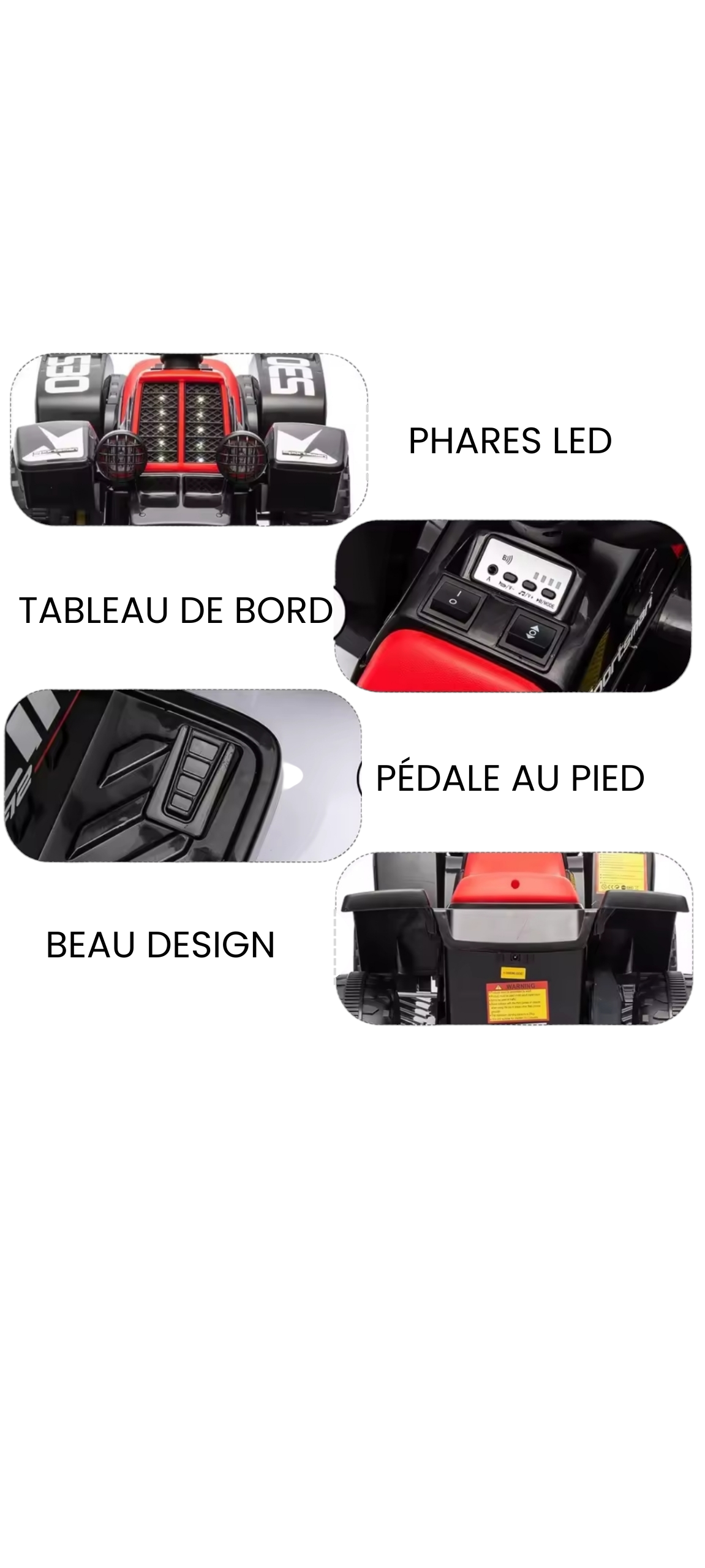 Quad électrique LED et Bluetooth intégré | Dès 3 ans