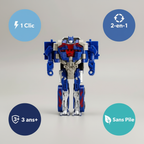 Robot Transformers avec badges bleus aux coins