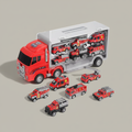 Set véhicules pompiers 7 pièces fond premium